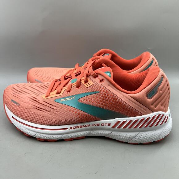Brooks Adrenaline GTS 22 Running Shoes Women Size 9 Coral Orange Comfort Sneaker - Picture 3 of 8